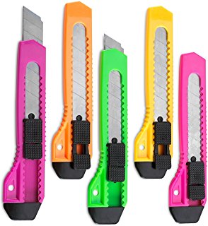 Plastic Snap-Off Retractable Utility Knife (Pick Your Color) 1 -