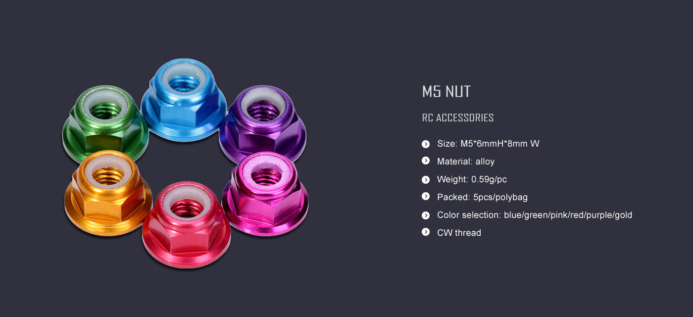 DYS M5 Lock Nut 5 Pack (Pick Your Color) 5 - DYS