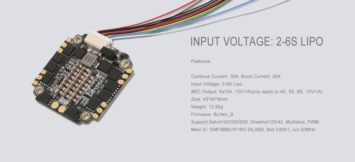 DYS F30A 4-in-1 30A ESC - BLHelis_S, Dshot 600 6 DYS F30A 4-in-1 30A ESC - BLHelis_S, Dshot 600 2