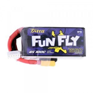 Tattu FunFly 1550mAh 100C 14.8V 4S1P lipo battery pack with XT60 Plug for Practice