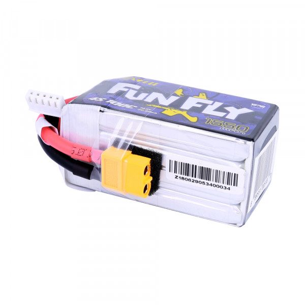 Tattu FunFly 1550mAh 100C 14.8V 4S1P lipo battery pack with XT60 Plug for Practice