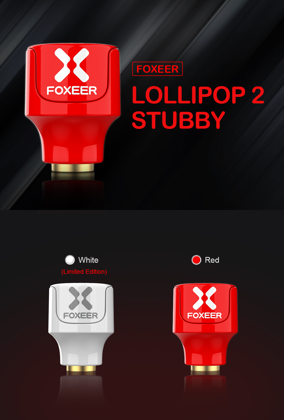 Foxeer Lollipop 2 Stubby 5.8G Omni Antenna 2 Piece Bundle (Pick Your Color) 9 - Foxeer