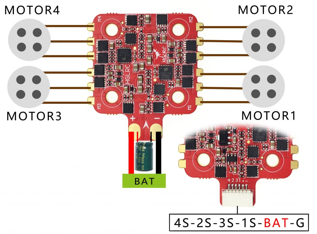 HGLRC 20X20 M3 D20A BLHeli_S 2-4S 4in1 20amp ESC wiring diagram