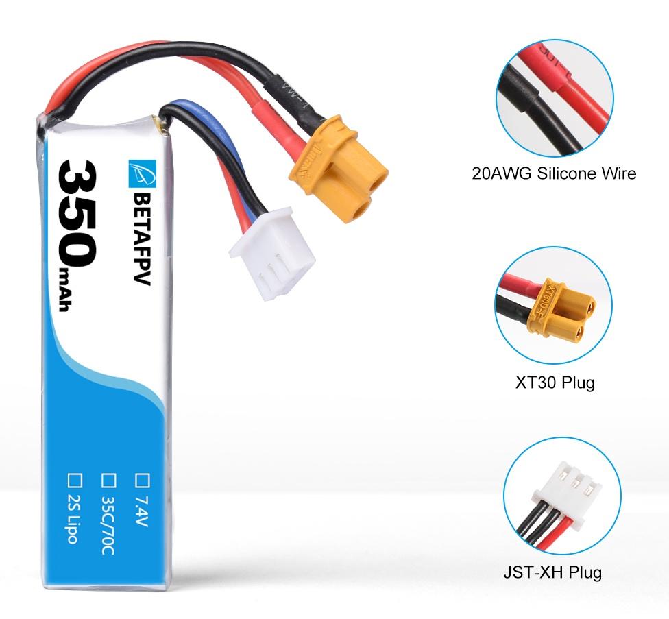 350mAh 2S Lipo Battery (2PCS)