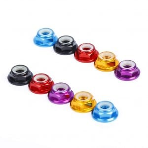 Colored M5 CW Flanged Nylon Insert Screw Lock Nuts (5 Pack)