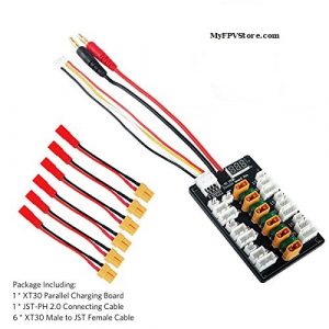 XT30 Plug Li-Po Battery Parallel Charging Board with Cable Adapters