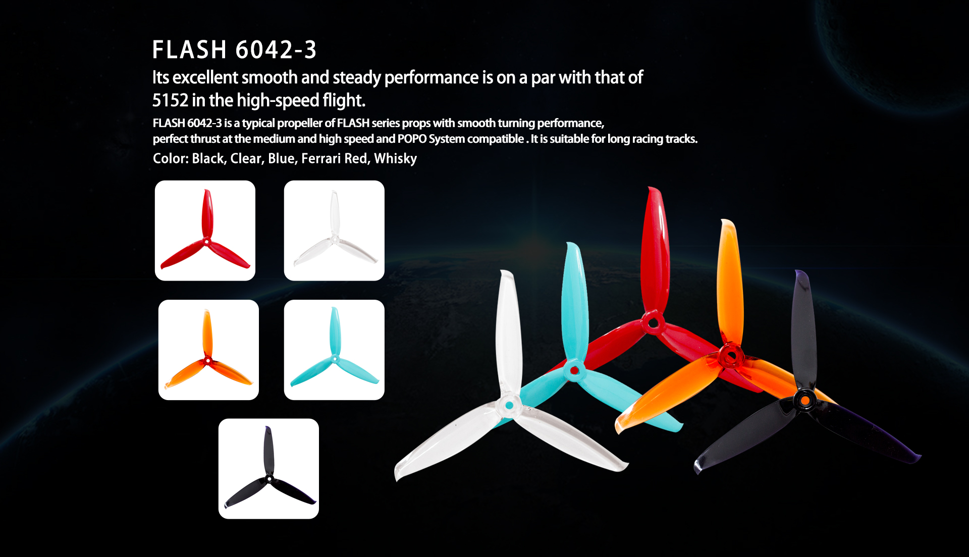 Gemfan Flash 6042 Durable 3 Blade Propeller Clear (Set of 4) 2 - Gemfan