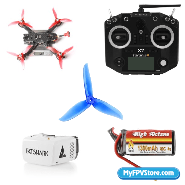 A bundle of FPV drones and accessories