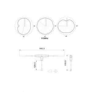 FrSky 900MHz Ipex1 Dipole T Antenna for R9 Slim / R9 Slim+ Receiver