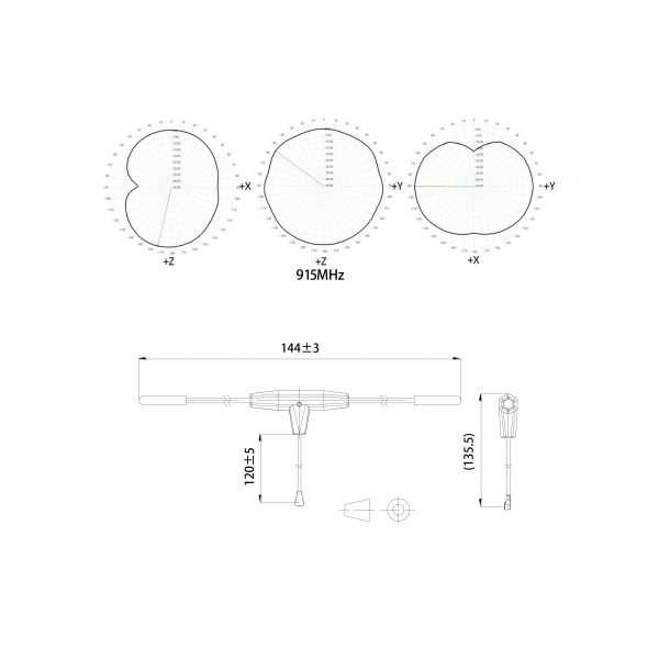 FrSky 900MHz Ipex1 Dipole T Antenna for R9 Slim / R9 Slim+ Receiver