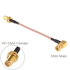 90 Degree RP-SMA to SMA 10CM Antenna Adapter Extension Cable