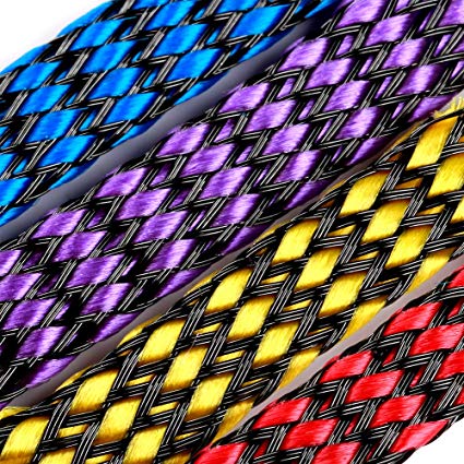 8mm Snakeskin Braided Mesh Sleeve for ESC & Motor Wire - Choose your Color (2 Feet) 1 -