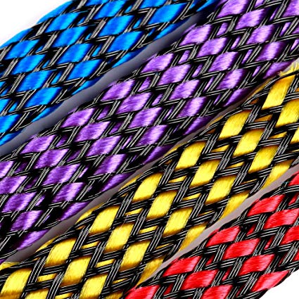 8mm Snakeskin Braided Mesh Sleeve For ESC & Motor Wire - Choose Your Color  (2 Feet)