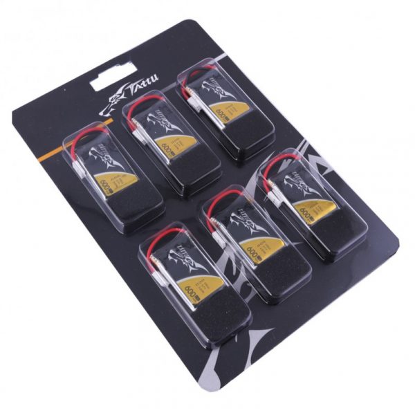 Tattu 25C 1S 3.7 v 600mah Lipo Battery Pack with Molex Plug (6 pack) - Image 3