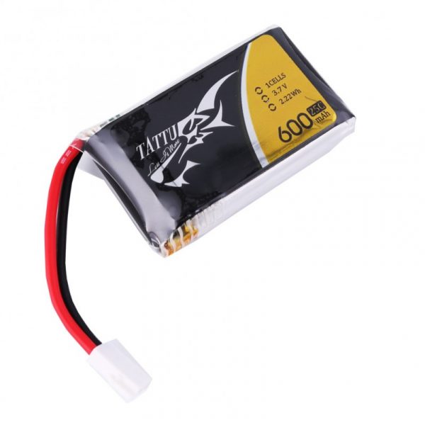 Tattu 25C 1S 3.7 v 600mah Lipo Battery Pack with Molex Plug (6 pack) - Image 2