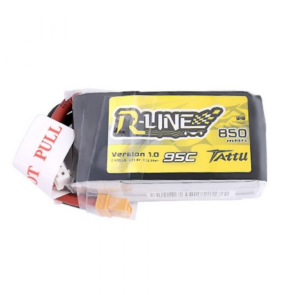 Tattu R-Line 850mAh 14.8V 95C 4S1P Lipo Battery Pack with XT30 Plug