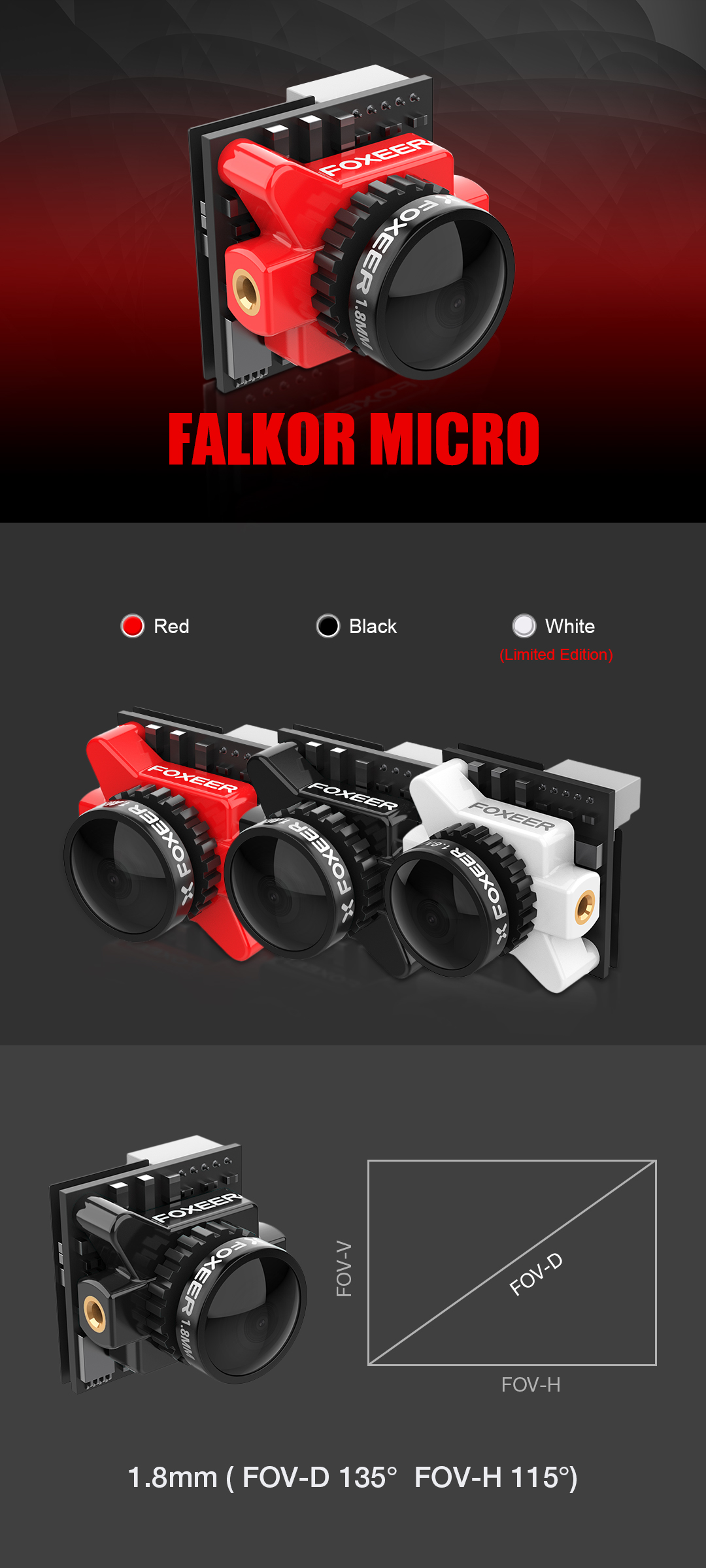 Foxeer Micro Falkor 1200TVL Camera (Pick Your Color) 2 - Foxeer