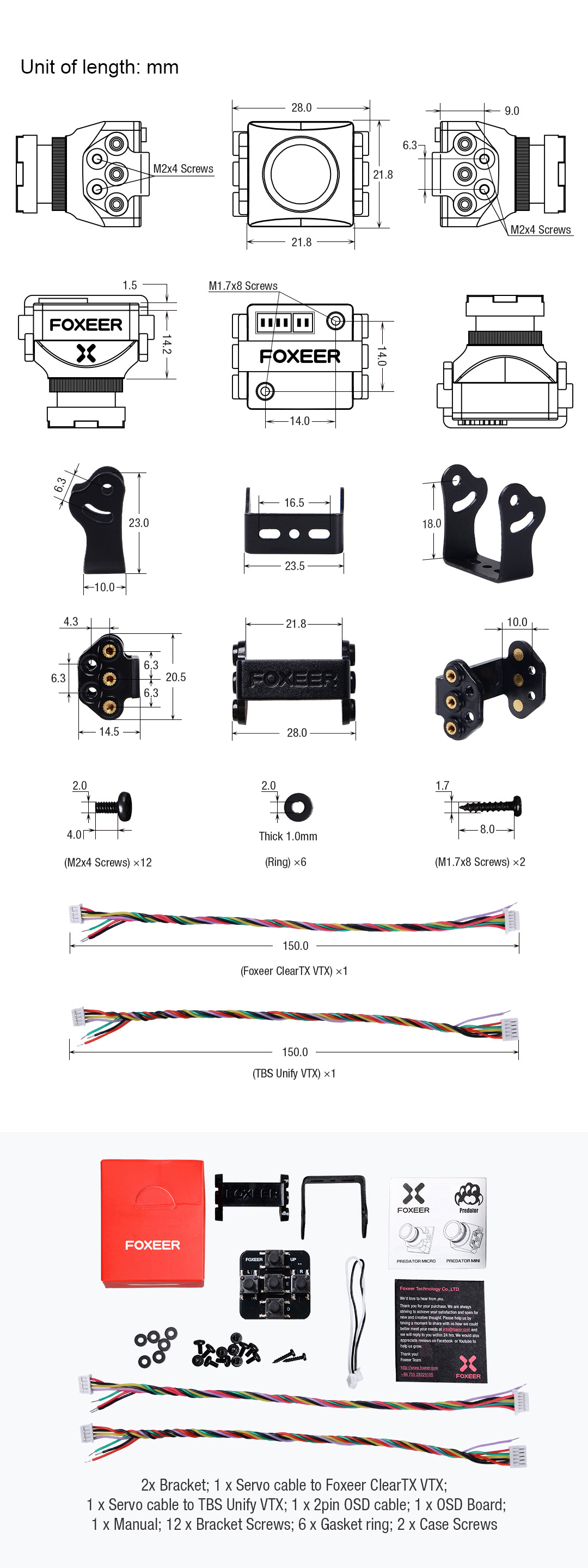 Foxeer Mini Predator V4 1.8mm Super WDR 4ms latency FPV Camera (Pick Your Color) 7 - Foxeer