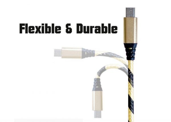 MICRO USB CABLE - BLACK/GOLD 3 -