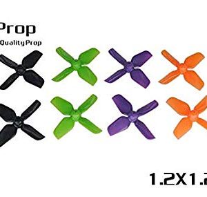 HQProp 1.2x1.2x4 Micro Whoop Propellers (0.8mm Shaft - Set of 4) Pick Your Color