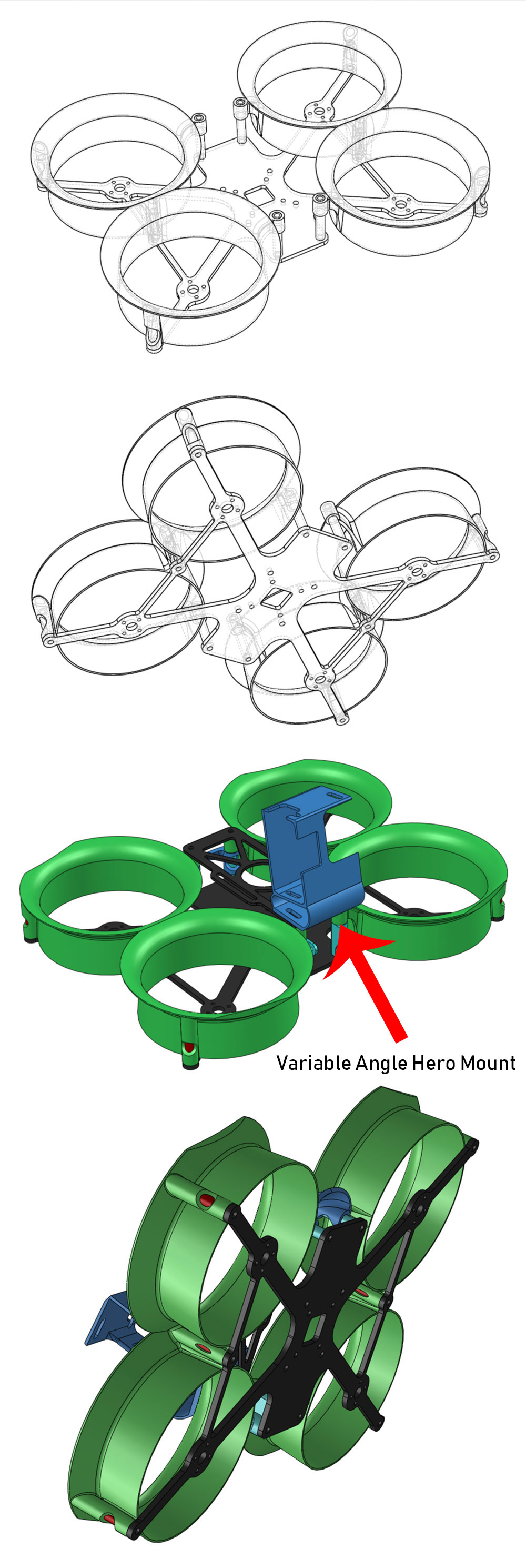 Shendrones Squirt V2.1 Frame with Variable Angle Hero Mount 6 - Shendrones