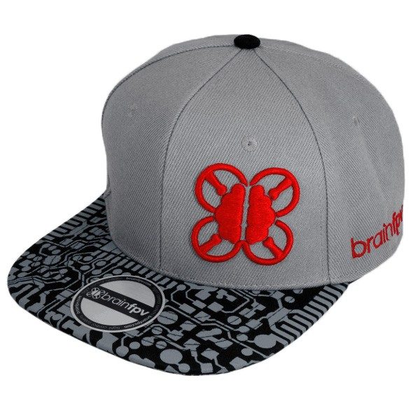 BrainFPV Snapback Cap- Circuit Brim Hat (Black & Grey) 5 - BrainFPV