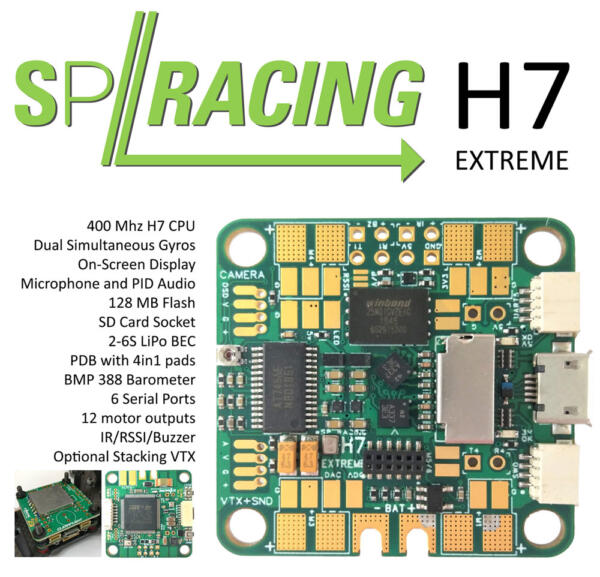 SP Racing H7 400Mhz EXTREME Dual Gyro Flight Controller - MyFPV