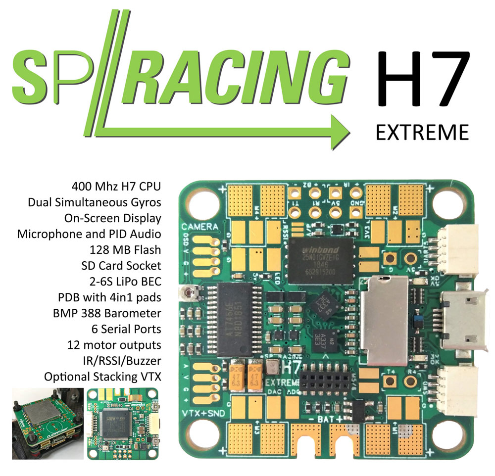 SP Racing H7 400Mhz EXTREME Dual Gyro Flight Controller Specifications