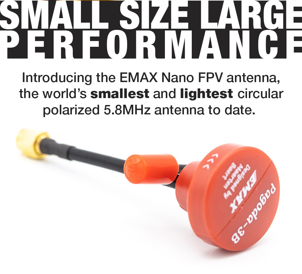 EMAX Nano 5.8G FPV Antenna- RHCP/LHCP 50mm SMA 10 - Emax