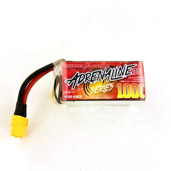 Thunder Power FPV Adrenaline 100C V2.0 1300mAh 22.2V 6 Cell LiPo Battery 1 - Thunder Power RC