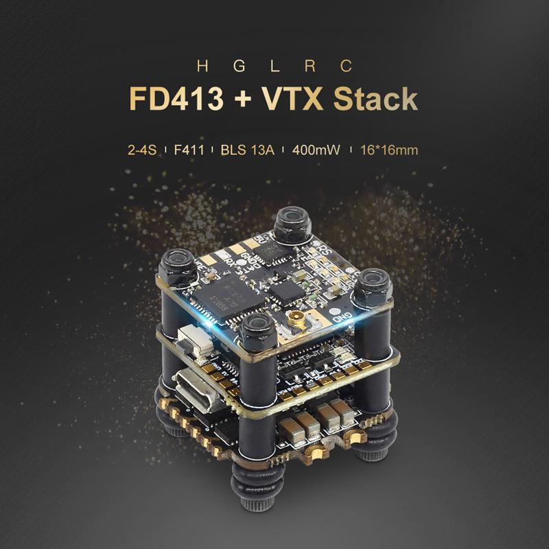 HGLRC FD413 VTX STACK - F4 FC, 13A BLS 4in1 ESC, 400mw VTX