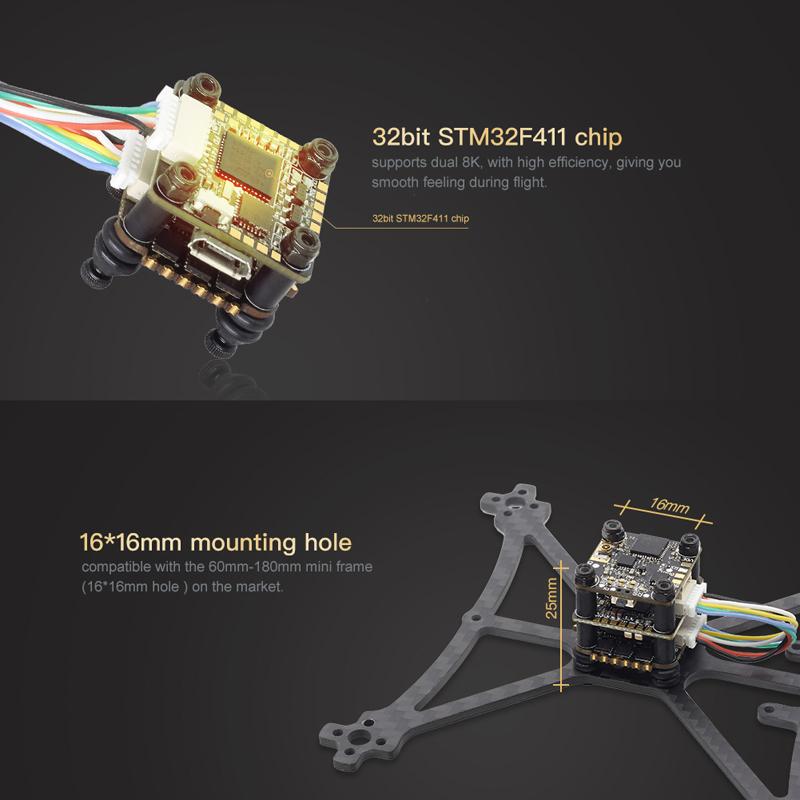 HGLRC FD413 VTX STACK - F4 FC, 13A BLS 4in1 ESC, 400mw VTX For Toothpick 17