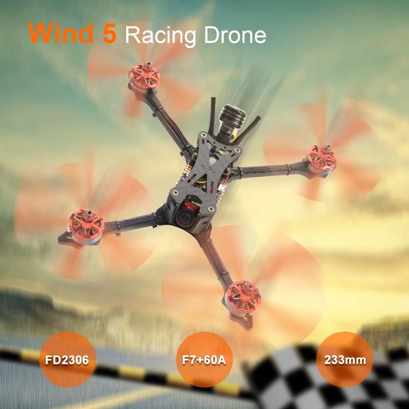 HGLRC Wind5 F7 60A 4S / 2450kv FPV Racing Drone - PNP 23 - HGLRC