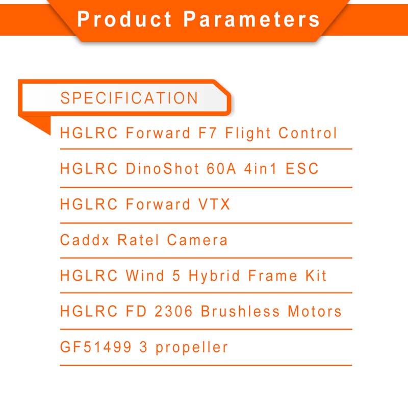 HGLRC Wind5 F7 60A 4S / 2450kv FPV Racing Drone - PNP 16 - HGLRC