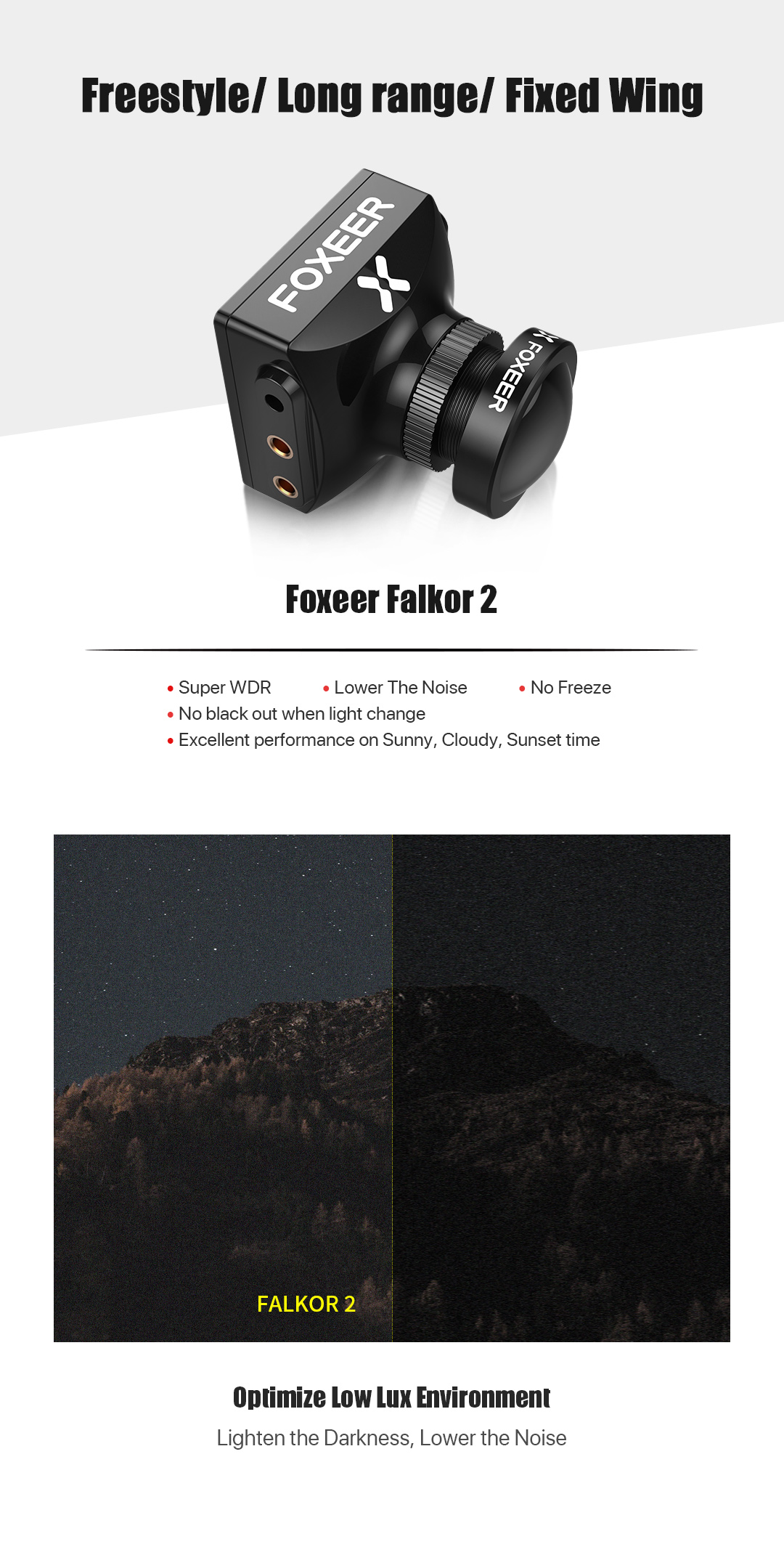 Foxeer Falkor 2 1200TVL FPV Camera Freestyle Long Range (Pick Your Color) 6 - Foxeer