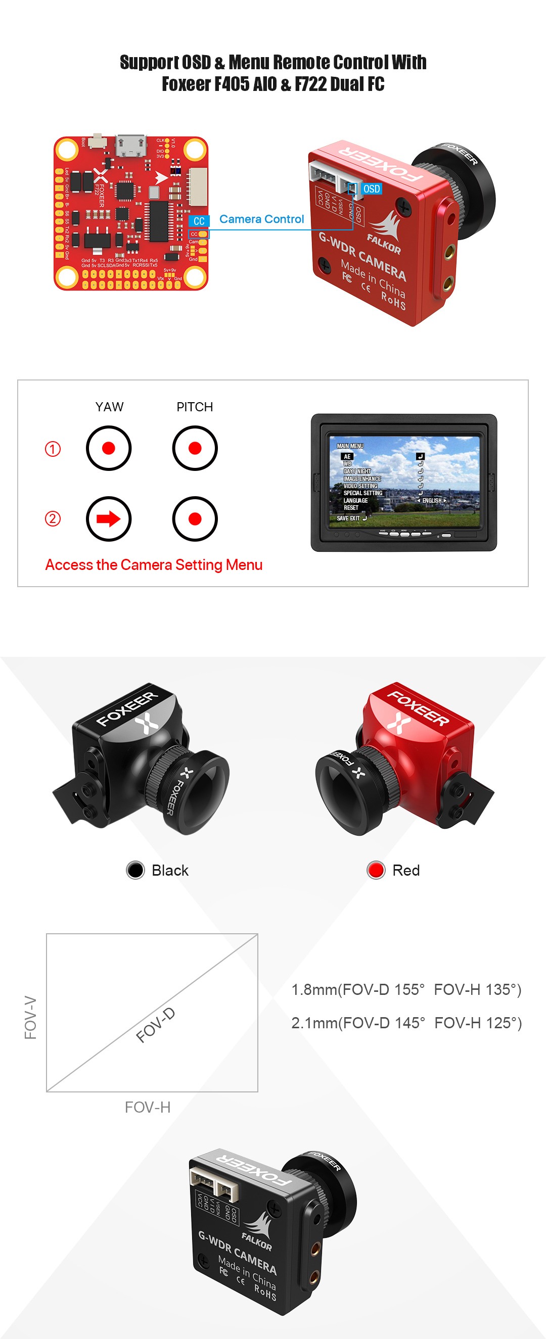 Foxeer Falkor 2 1200TVL FPV Camera Freestyle Long Range (Pick Your Color) 14 - Foxeer