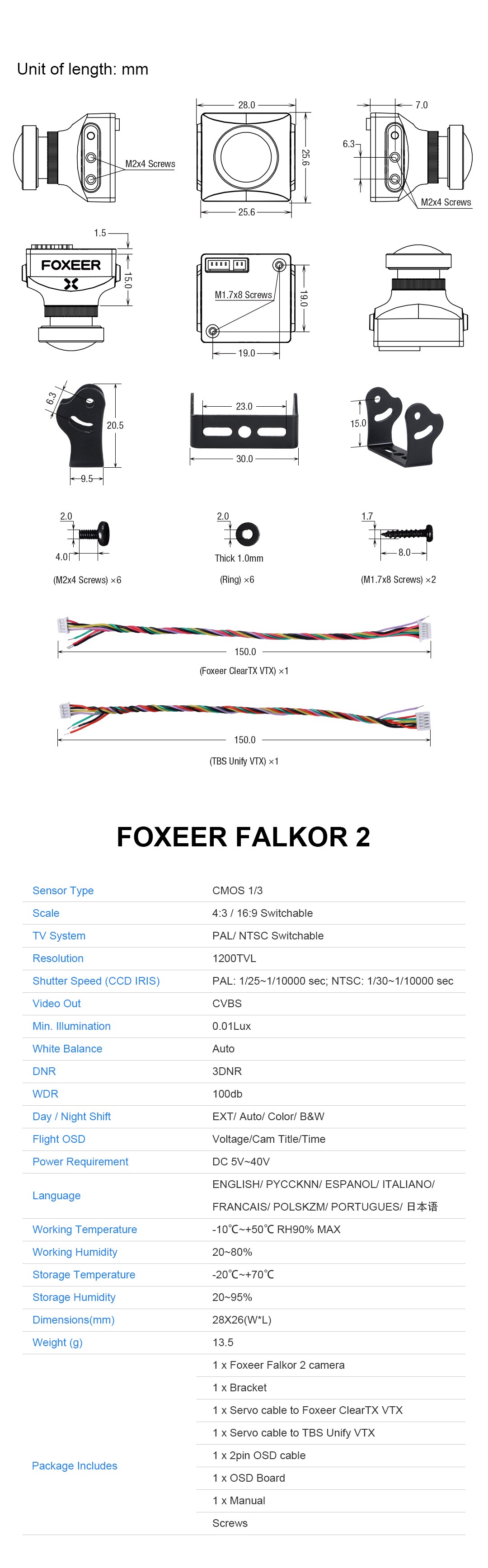 Foxeer Falkor 2 1200TVL FPV Camera Freestyle Long Range (Pick Your Color) 15 - Foxeer