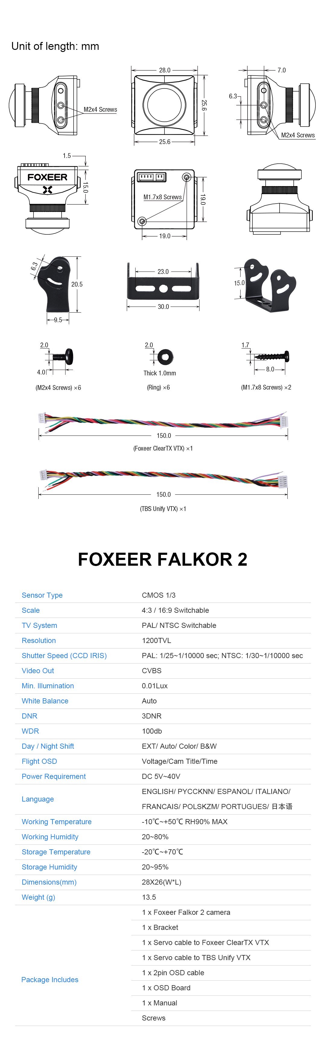 Foxeer Falkor 2 1200TVL FPV Camera Freestyle Long Range (Pick Your Color) 10 - Foxeer
