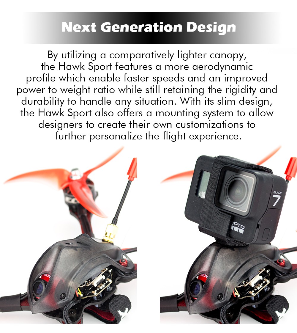 EMAX Hawk Sport BNF FPV Racing Drone - 1700Kv/2400Kv 10 - Emax