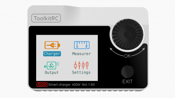 ToolkitRC M8s 400W 18A LiPo Battery Charger and Servo Tester (Pick Your Color) 2 - ToolkitRC