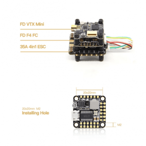 HGLRC FD435-VTX STACK 20X20 3-6S FD F4 Mini fc 35A 4in1 ESC FD VTX Mini