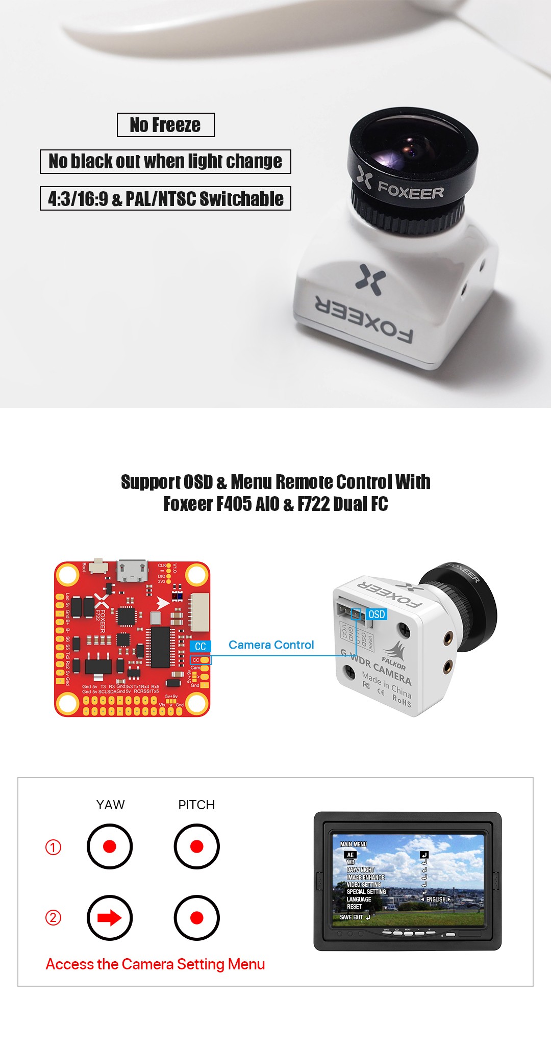 Foxeer Falkor 2 Mini Global WDR FPV Camera - White 6 - Foxeer