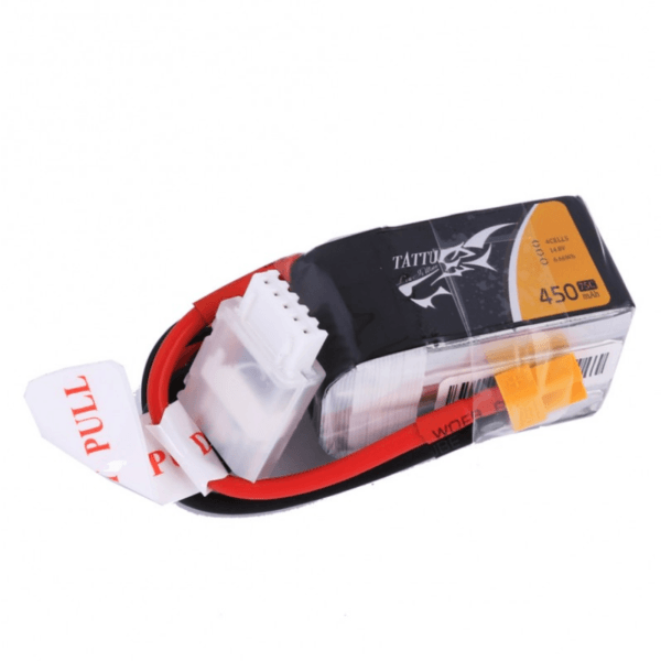 Tattu 14.8V 75C 4S1P 450mAh Lipo Battery Pack with XT30 Plug 1 -