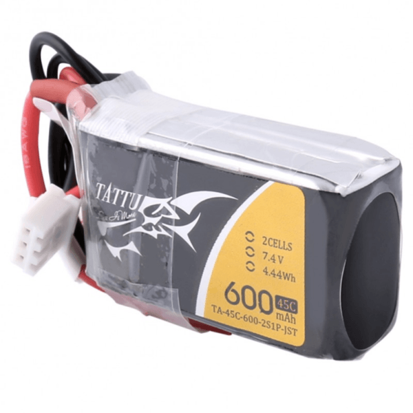 Tattu 600mAh 7.4V 45C 2S1P Lipo Battery Pack with JST-SYP Plug 1 - Tattu