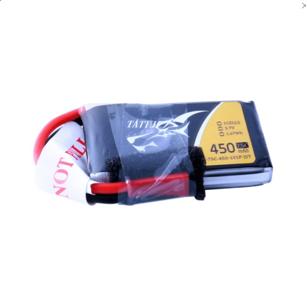 Tattu 75C 1S1P 3.7 v 450mah Lipo Battery Pack with JST-SYP Plug 2 - Tattu