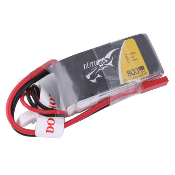 Tattu 800mAh 7.4V 45C 2S1P Lipo Battery Pack with JST-SYP Plug - Image 5