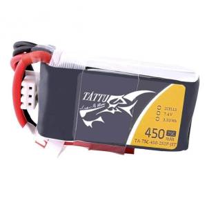 Tattu 7.4V 2S 450mAh 75C LiPo Micro Battery - JST-SYP 5