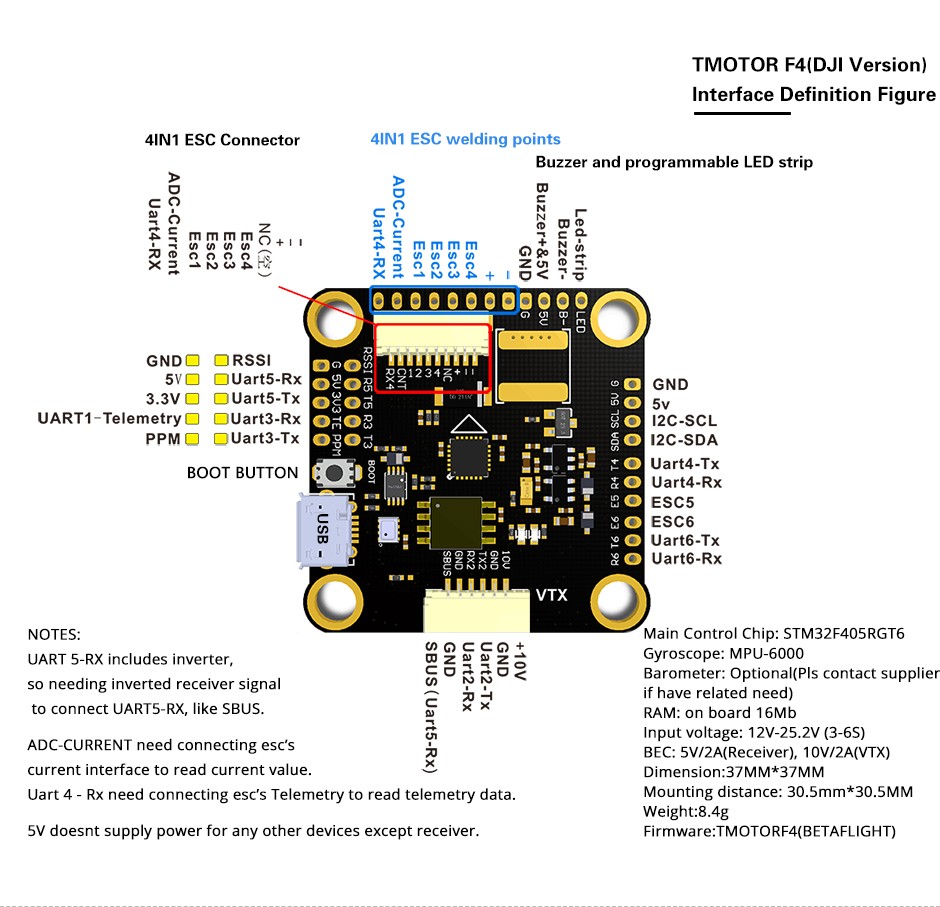 T-Motor F4 + F55A PROII HD Stack 8 - T-Motor