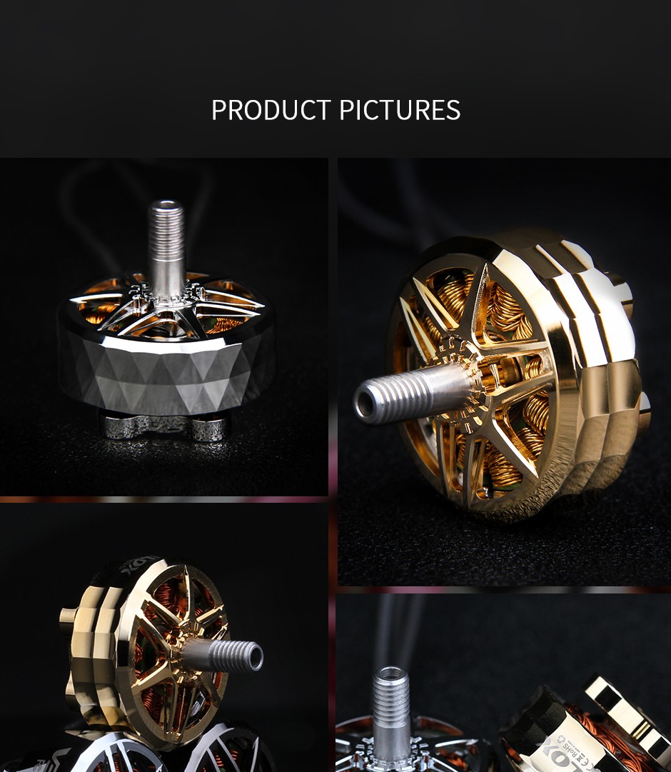 T-Motor V2207.5 Black Iron 1750KV FPV Motor - Sparkling Diamond 7 - T-Motor