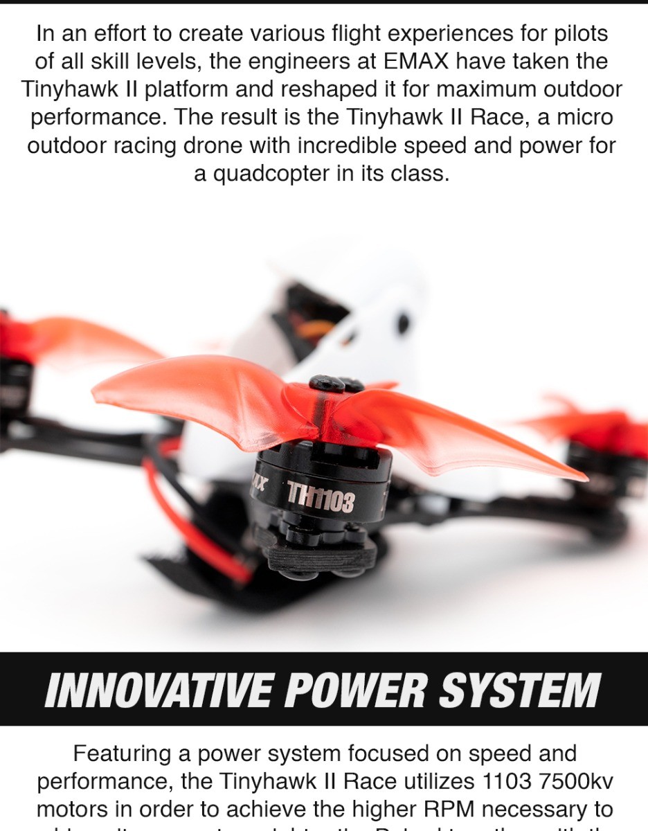 EMAX Tinyhawk II Race 2 inch FPV Racing Drone - BNF 14 - Emax